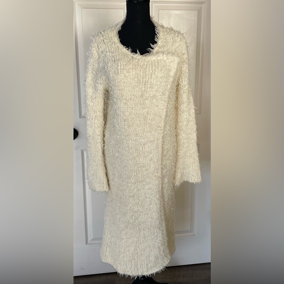 Free People Ivory Fuzzy Sweater Coat - Picture 5 of 10
